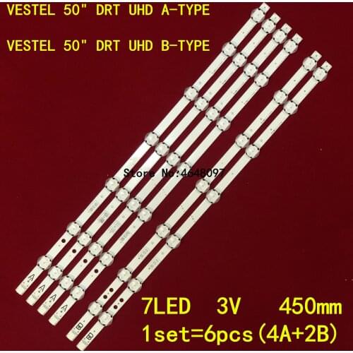 LED Backlight strip 7 lamp for VESTEL 50'' DRT UHD A-TYPE B 50UD6300 P50UP2038A 50U6863DB 50HK15T74U P50UP2038A 50-FUC-7020