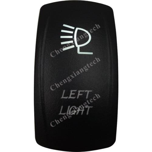 DC12V 24V Marine Grade LEFT LIGHT Rocker Switch White Led lamp 3 Pin ON/OFF SPST Waterproof IP66