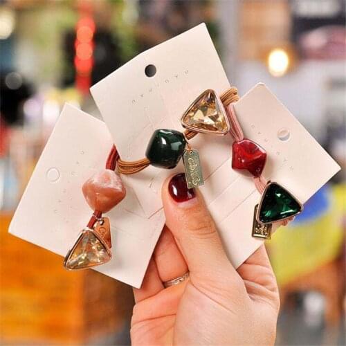 Women Elegant Flower Ball Crystal Elastic Hair Bands Scrunchie Tie Gum Rope Sweet Rubber Bands Fashion Hair Accessories