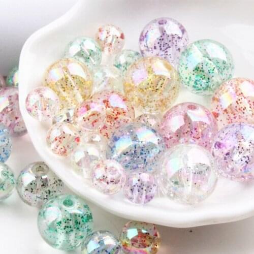 10pcs Round Acrylic Bead Loose Spacer for Jewelry Making Diy Hair Accessories Transparent Round Shape 12mm Bracelet Material