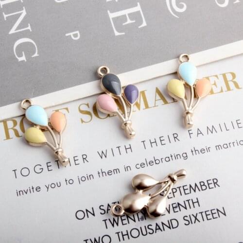 10Pcs/Lot Colorful Hot Air Balloon Pendant Fashion Jewelry Charms DIY Accessories For Handmade Women Jewelry Necklace Bracelets