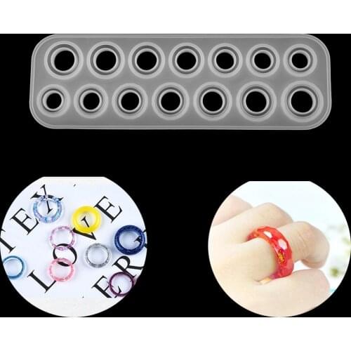 14pcs Different Sizes Ring Silicone Molds Epoxy Resin Ring Mould For DIY Jewelry Making Finding Tools Accessories Supplies