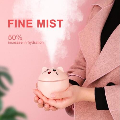 2020 Mini USB Humidifier 300ml Personal Desktop Misting Spray 2-Mode with Night Light for Home Car USB