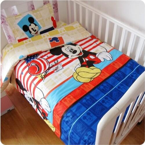 3PCS Cartoon Baby Cot Baby Bedding Set Character Crib Cotton Bedcloth juego de cama ,Duvet Cover/Sheet/Pillow Cover