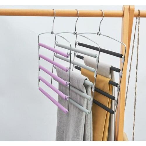 5-Layers Hanger Storage Rack Pants Hangers Holders Trousers Clothes Hanger Space Saver Wardrobe Closet Organizer Organization