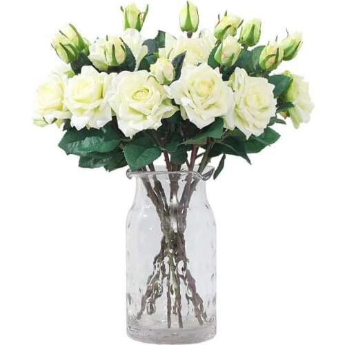 Real Touch Rose Sets Bouquet Latex Coated Silk Flower Home/Wedding/Marrige/Party Decoration Flower Decorative Artificial Flowers