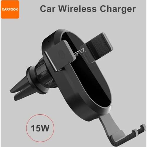CARFOOK 15W Max Wireless Fast Car Charger Automatic Induction Smart Wireless Charger Fast Charging Car Phone Holder
