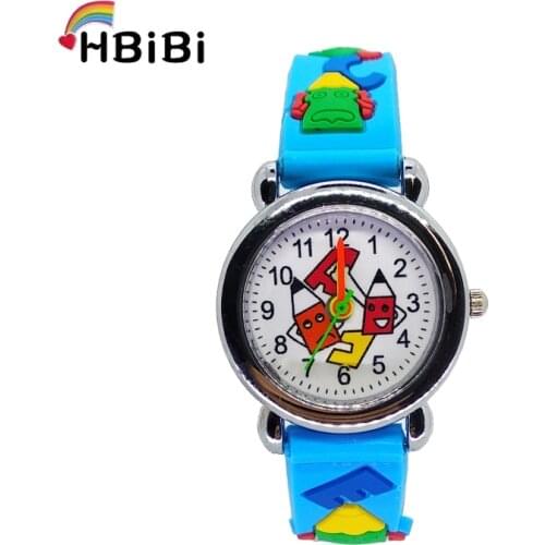 Cartoon learning tools pencil student clock children watch for girls boys kids watches Digital electronic Quartz Wristwatches