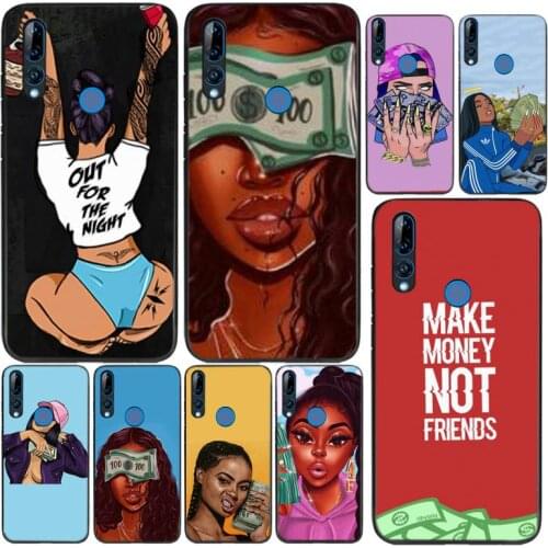 Y62019Phone Case MAKE MONEYCash Black Head Sweet Spoiled Girl Soft Cover For Huawei P20 30 40 Pro Mate 20 30 40 Pro Honor 9x 10