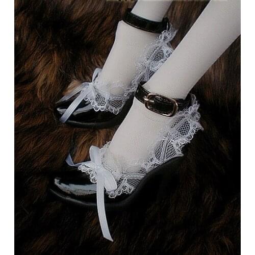 N01-X094 children handmade toy 1/3 1/4 Doll Accessories BJD/SD doll shoes Lace buckle point high heels 1pair