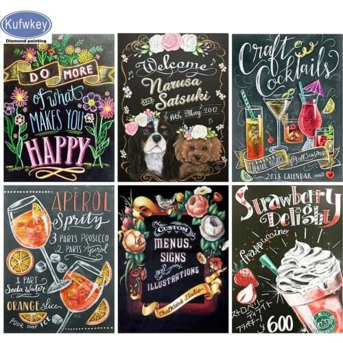 Blackboard text,Full Drill Square round diy Diamond Painting Cross Stitch cartoon diamond Embroidery Christmas Decoration kids