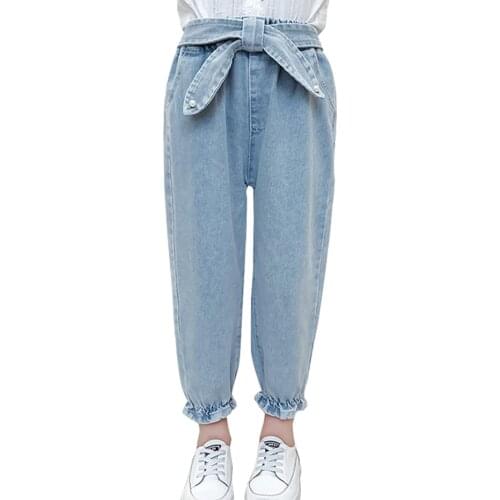 Jeans For Girl Bow Childrens Jeans For Girl Pearls Childrens Jeans Casual Style Childrens Jeans Clothes Spring Autumn