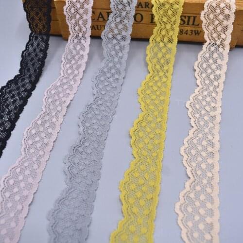 Elastic Lace Ribbon Tape Tulle Lace Stretch Lace Trim Embroidered DIY Underwear Costume African Lace Fabric for Sewing Supplies