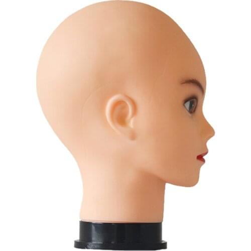 55cm Bald Wig Head Realistic Women Dummy Head for Wig Hat Display With Free Clamp Mannequin Head Wig Stand