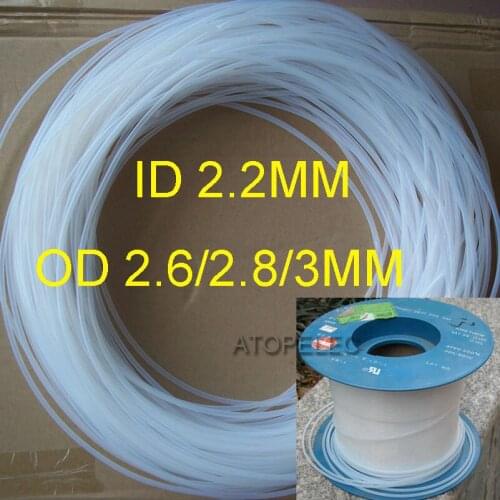 ID_2.2mm PTFE Tubing OD_2.6mm/2.8mm/3mm F4 Rigid Pipe 260Deg.C High Temperature