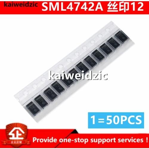 Kaiweikdic New imported original SML4742A-E3 SML4742A Screen printing 12 Chip regulator diode SMA/DO-214AC 1W 12V
