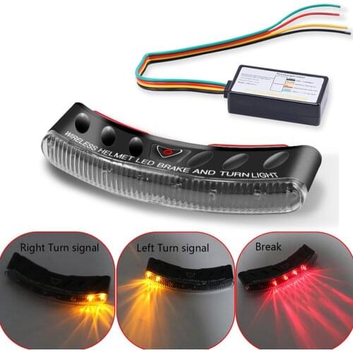 Motorcycle Accessories 8 LED 2.4G Wireless Universal Moto Brake Turn Signal Light Warning Light Helmet Lamp