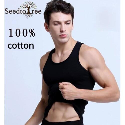 2021 Summer Mens Cotton Vest Base Sports Tank Tops Sleeveless Bodybuilding Racer Vest