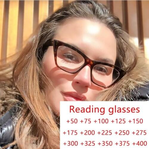 Blue Light Blocking Radiation protection Hyperopia glasses Red Cat Eye Computer Eyeglasses Far Sight Reader Glasses +0.25 to +4