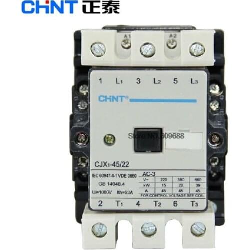 Original CHINT AC contactor CJX1-45/22 coi voltage 220V 110V 380V