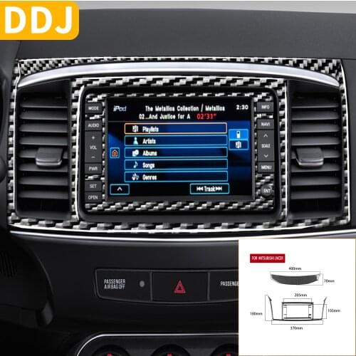 For Mitsubishi Lancer EVO X MR 2008-2015 Navigation Control Panel Carbon Fiber Sticker Volume button Trim Car Accessories