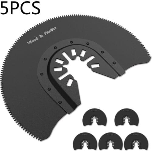 5Pcs 88mm Semi-circular Saw Blade Swing Type Multi-function Tool Saw Blade Carbide Segment Saw Blade for Wood Metal Cutting