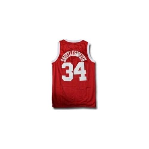 Shuttlesworth 34# Big State Basketball Jersey Red Stitched Men Jersey S-3XL
