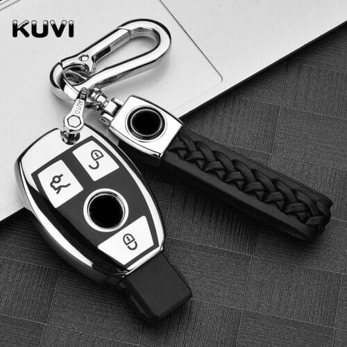 High Quality Chrome TPU Car Key Cover Key Bag fit for Mercedes Benz A C E R M class CLA GLA Key Shell W204 W210 W124 W205 W203