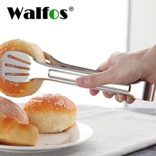 WALFOS Kitchen Utensils 304 Stainless Steel Food Tongs Buffet Cooking Tool Anti Heat Bread Clip Pastry Clamp Barbecue Kitchen