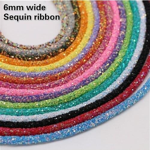 Fine Colorful Glitter Sequin Rope With Lace Clothing Rainbow Shoes Hat Bag Straps Headdress Bouquet Gift Box Decoration Ribbon