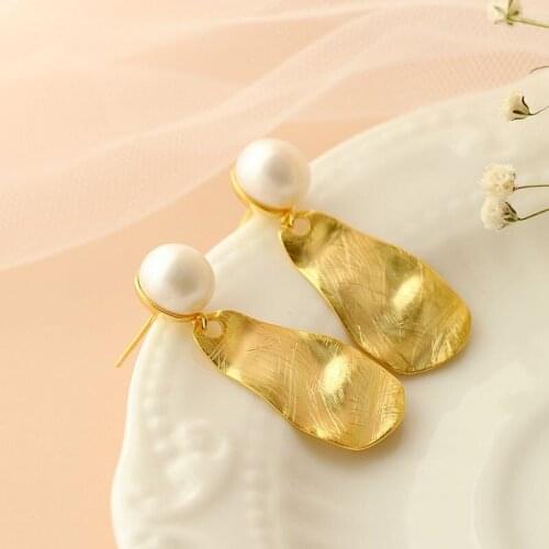 Authentic 925 Sterling Silver Fashion Natural Freshwater Pearl 18K Gold Plated Earring Female Wedding Party Fine Jewelry Gift