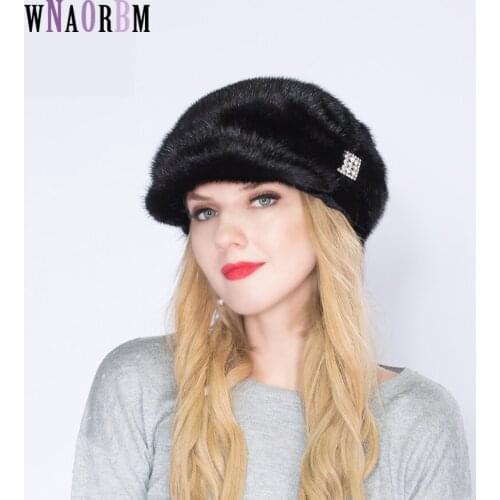 Winter Hot Selling Mink Knight Hat Young Lady Size Can Adjust Keep Warm Protect Skin Fashion Women Fur Hat