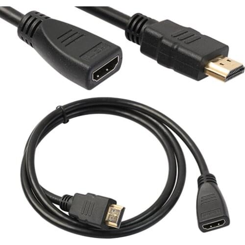 1m/3ft HDMI-compatible Male to Female V1.4 3D HD High Speed Extension Cable PVC Cord