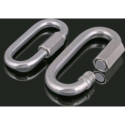 1Pcs Screw Lock Carabiner Quick Links Safety Snap Hook Climbing Gear Lock Chain Buckle Tools 304 Stainless Steel M3.5-M12