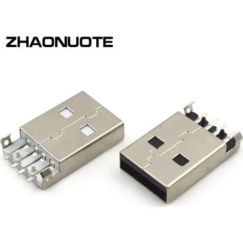 10pcs Sink Plate USB Adapter Connectors Seat USBA Type Male Head 180 Degree Laminated Column