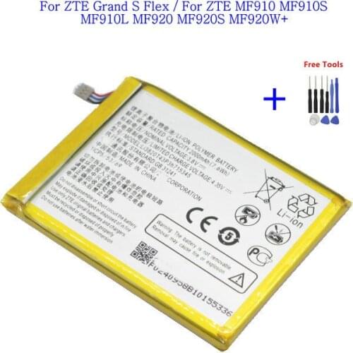 1x 2000mAh Li3820T43P3h715345 Battery For ZTE Grand S Flex / For ZTE MF910 MF910S MF910L MF920 MF920S MF920W+ Batteries + Tools