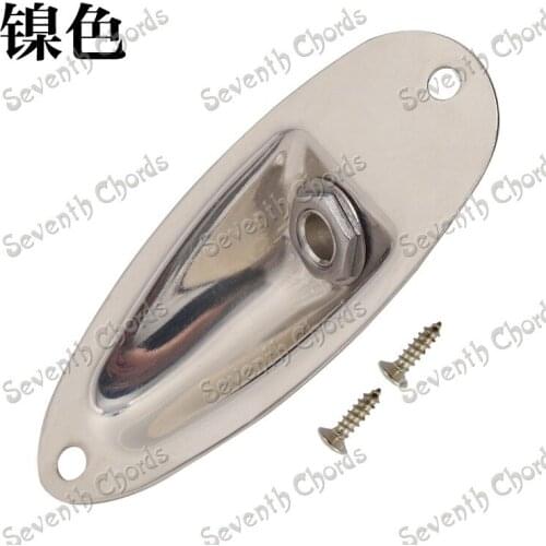 2 Pcs ST Style Electric Guitar Jack Socket With Boat Style Jack Plate - Nickel