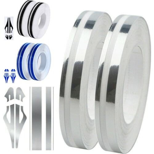 2Roll Car Motorcycle Exterior Parts Silver Black Blue PinStriping Stripe Vinyl Tape Sticker Steamline Double Line Tape Car Decal