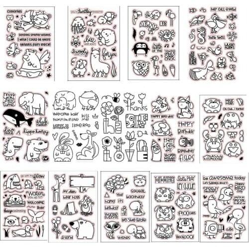 4x6inch Cute Animals Transparent Silicone Clear Stamp for Scrapbooking Diy Craft Decoration Soft Stamp Photo Album