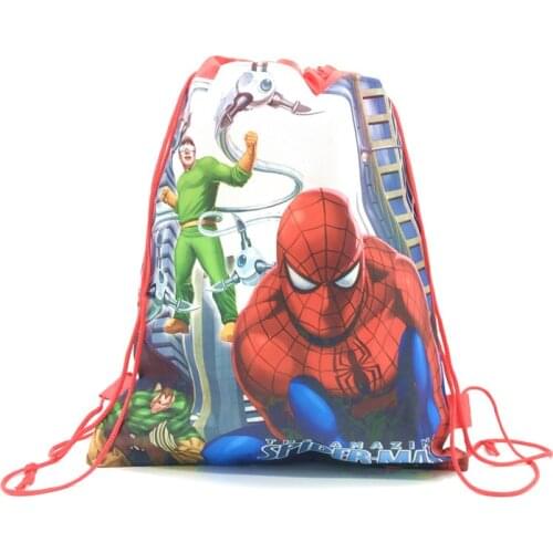 8/16/24/30/40/50PCS Disney Superhero Spiderman Drawstring Bags For Girls Kids With Gift Or Candy Travel Package School Backpack