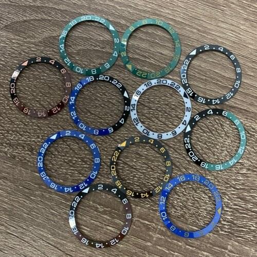 Watch accessories GMT ceramic bezel outer diameter: 38mm inner diameter: 30.8mm suitable for 40mm case assembly
