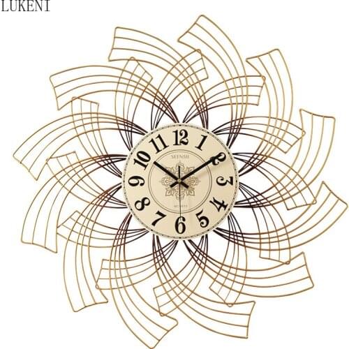 American Wrought Iron Wall Clock Wall Hanging Ornaments Livingroom Home Wall Mural Decoration Hotel Office Wall Sticker Crafts