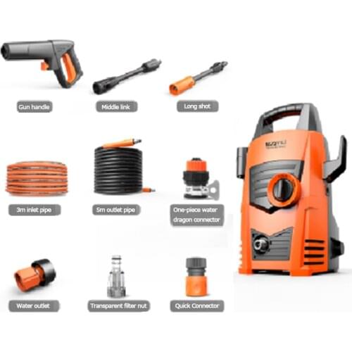 1400W High Pressure Car Washing Machine Automatic Spray Gun Washing Machine Household Portable Hose Car Washing Machine 220V