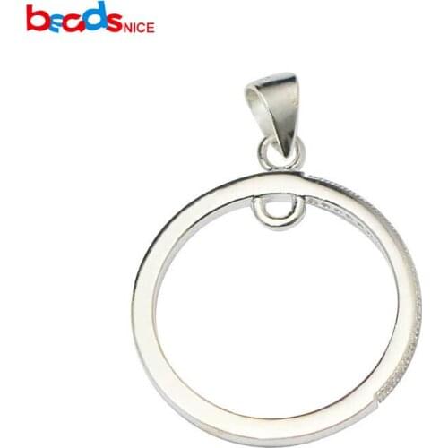 Beadsnice 925 Sterling Silver Round Shape Necklace Pendant Pendants Charms For Her ID33508