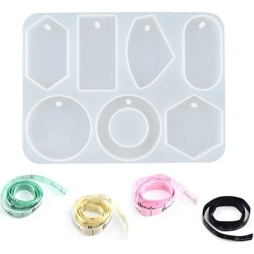 Large 6-Cavity Jewelry Silicone Mold with Hole for Polymer Clay Crafting Epoxy Pendant Earrings Jewelry Keychain Making
