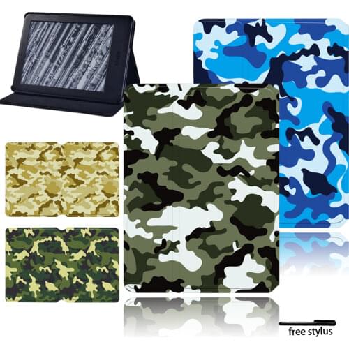 Tablet Cover Case for Amazon Kindle Paperwhite 1/2/3/4/Kindle(10th /8th Gen)6 Inch - Anti-fall Camouflage Soft Tablet Case + Pen