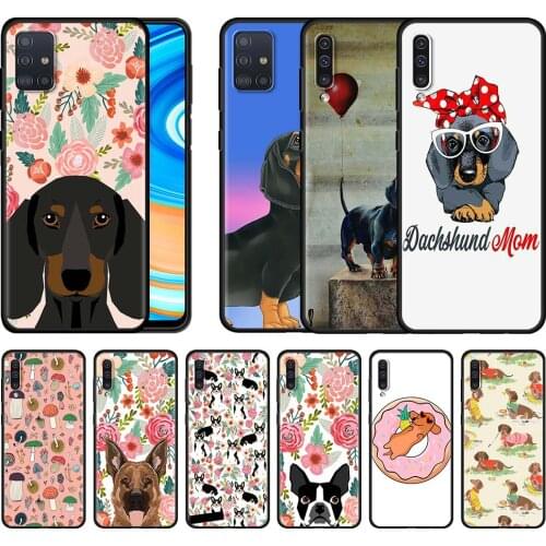 Pet Dachshund Case For Samsung Galaxy A51 A71 A21s A31 A12 A41 A52 4G A11 A72 5G A02s Black Soft Phone Cover Shell