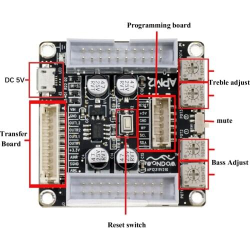 DAU1701 Enthusiast 2.1 DSP Audio Digital Processing Unit Dsp Pre-Amp Tone Plate Volume Control Board Electronic Two Frequency