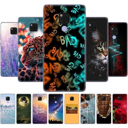 For Huawei Mate 20 pro case Transparent silicon Phone back cover For Huawei Mate 20 X Cover Coque Capa for mate20 soft touch cat
