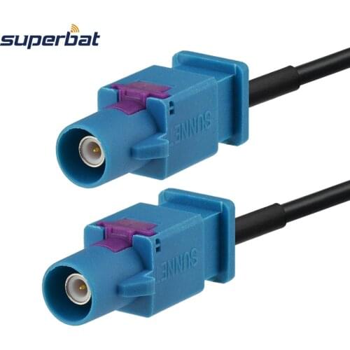 Superbat Double Fakra Z Connector Plug Straight Pigtail Jumper Assembly RF Cable RG174 5cm for GPS Antenna Car Audio